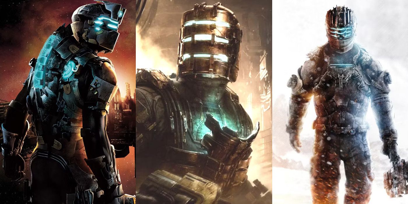 A split shot of Dead Space Remake, Dead Space 2, and Dead Space 3