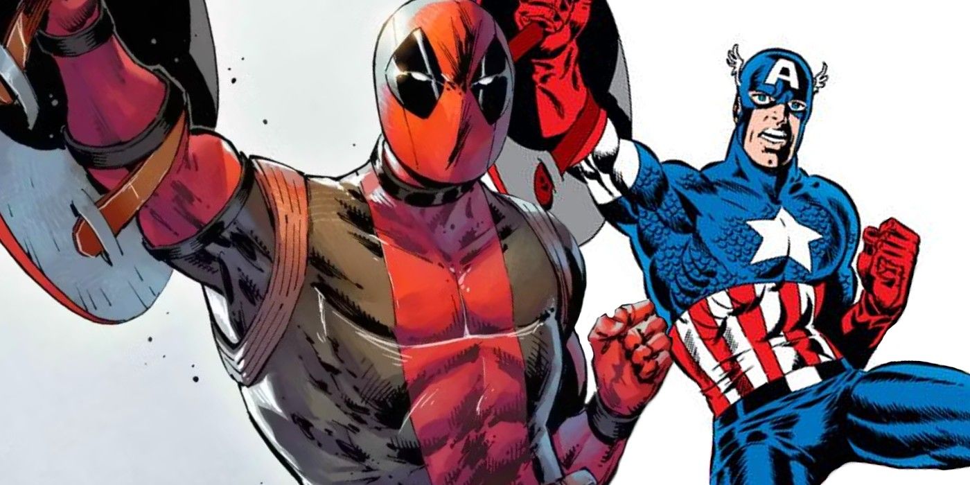 deadpool and captain america homage cover shield