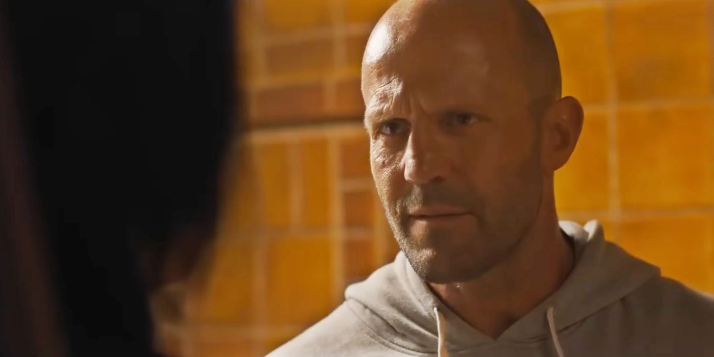 Deckard Shaw (Jason Statham) looking sideways in Fast X's official trailer.