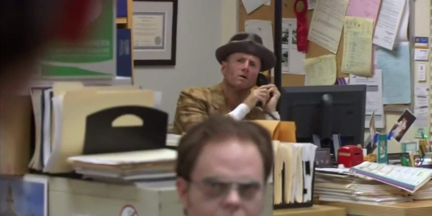 Devon on the phone on The Office