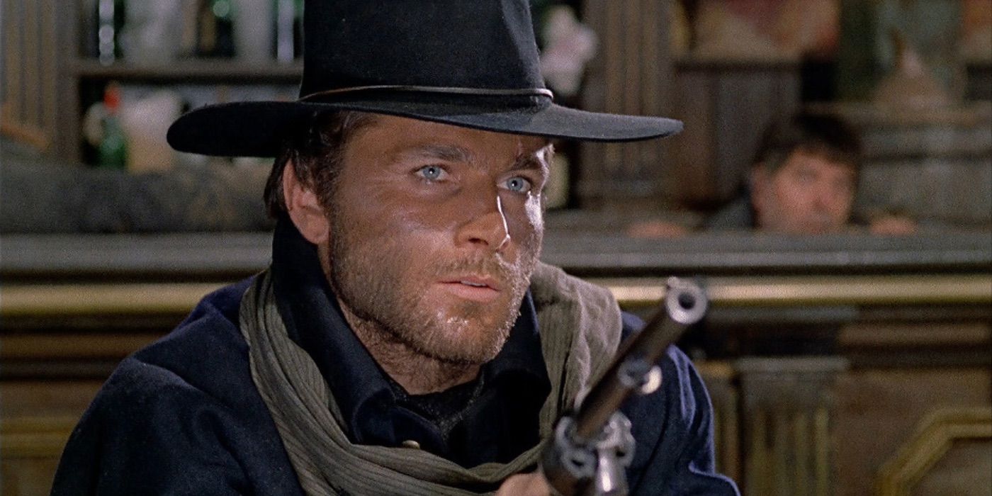 Django points his pistol in 1966's Django