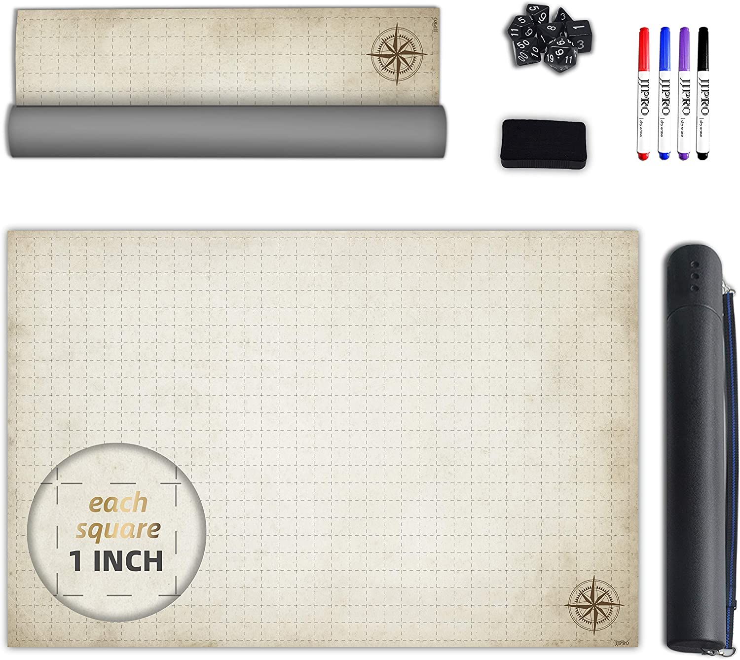 Dungeons and Dragons Battle Mat Grid Size and Durability