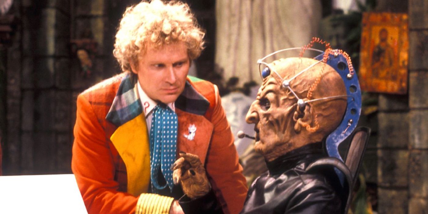 The Doctor talks to Davros in Doctor Who