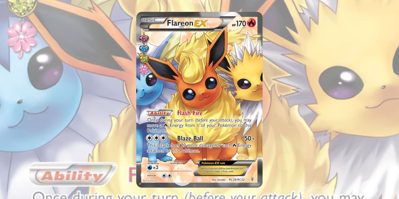 The Flareon EX card from Pokémon TCG.