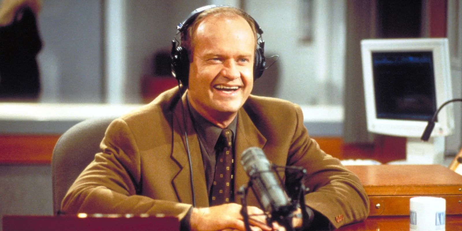 Frasier in a radio booth in Frasier