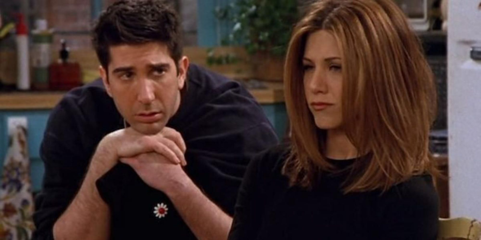 Ross and Rachel during an argument in Friends