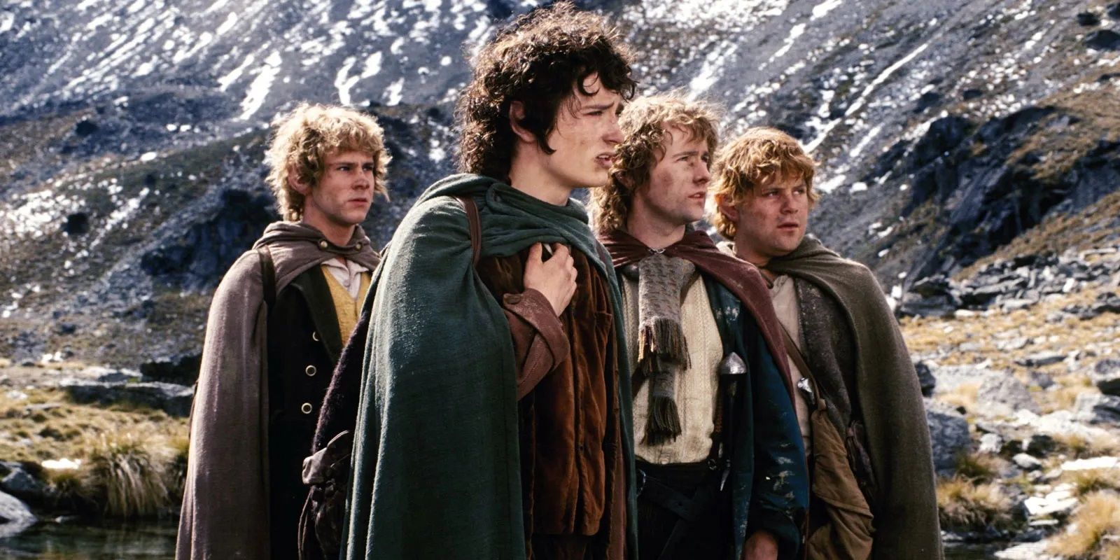 Frodo and the hobbits in Lord of the Rings The Fellowship of the Ring