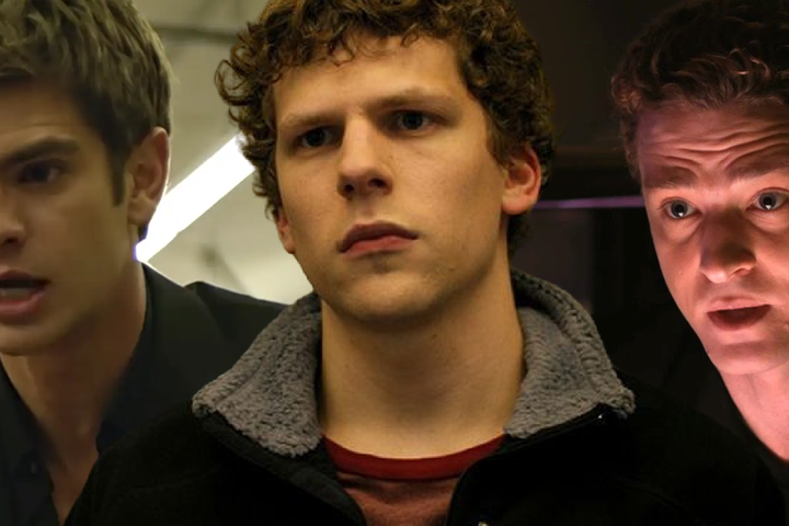 Garfield, Eisenberg and Timberlake in The Social Network