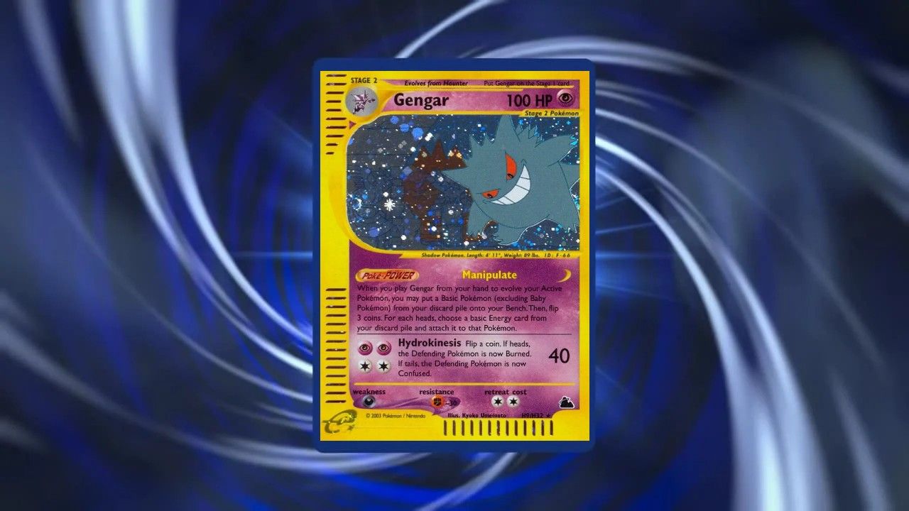 Gengar H9 card in the Pokemon card backgroun