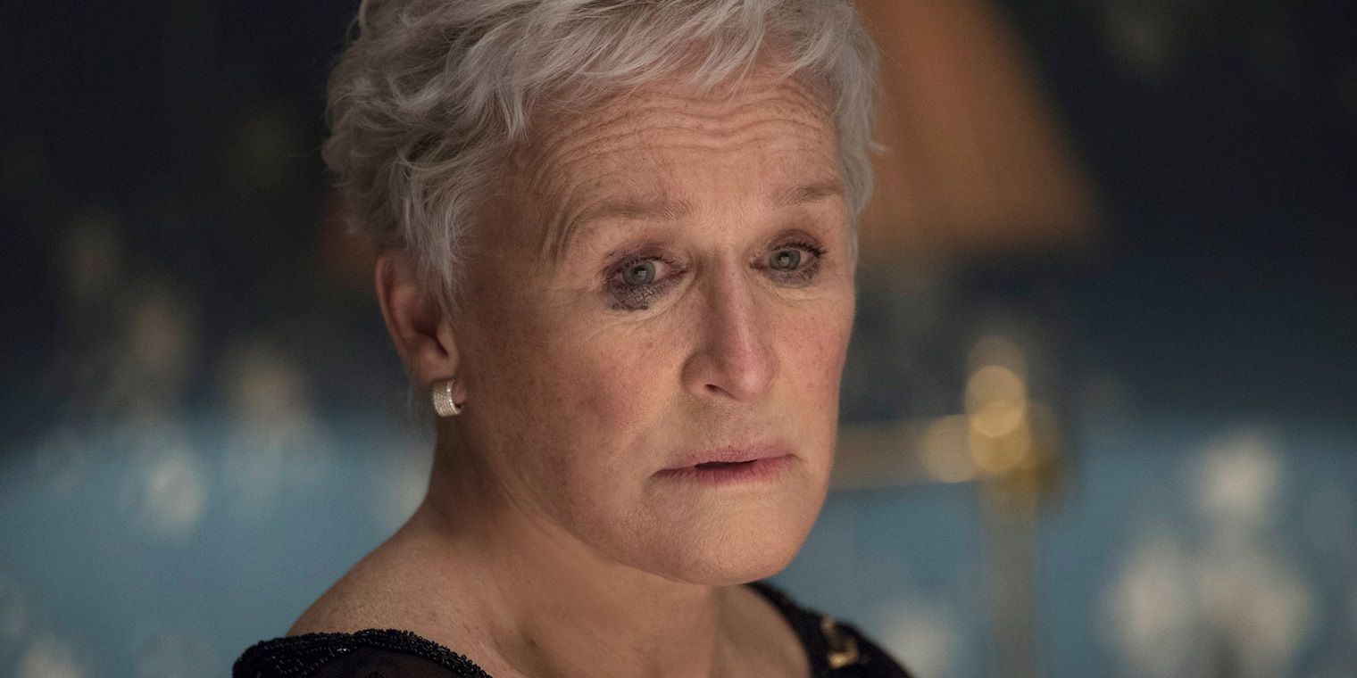 Glenn Close looking melancholic in The Wife