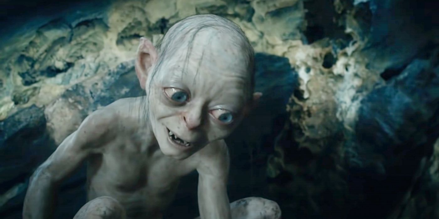 Gollum em uma caverna em O Senhor dos Anéis