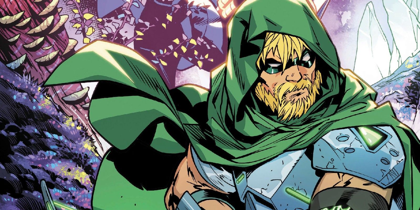 Green Arrow in Green Hood and Armor
