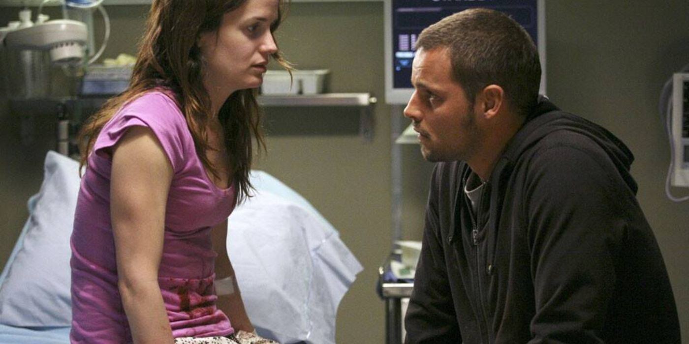 Ava and Alex talking in her hospital room on Grey's Anatomy