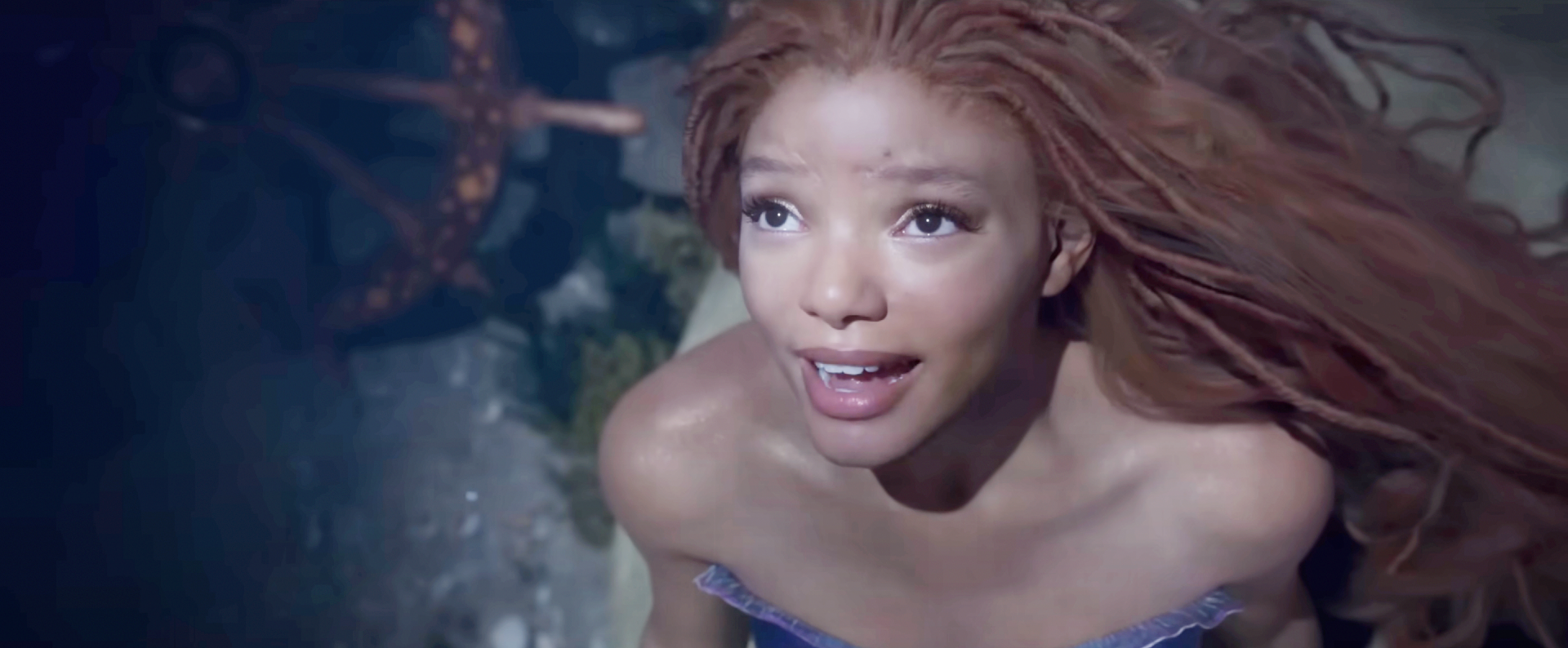 Halle Bailey singing as the Little Mermaid