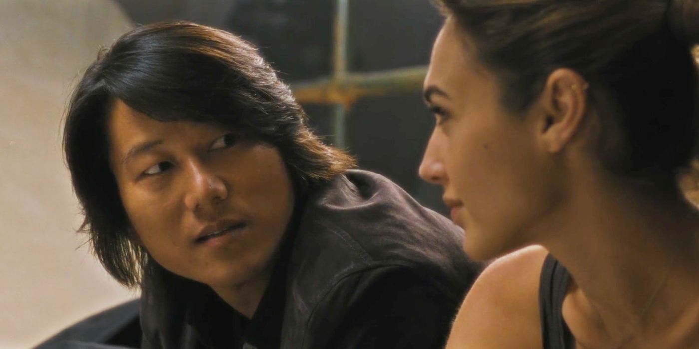 Han (Sung Kang) y Gisele Yashar (Gal Gadot) en Rápidos y Furiosos 6.