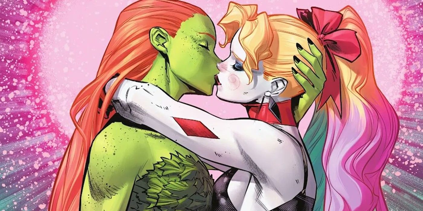 Harley Quinn and Poison Ivy kiss