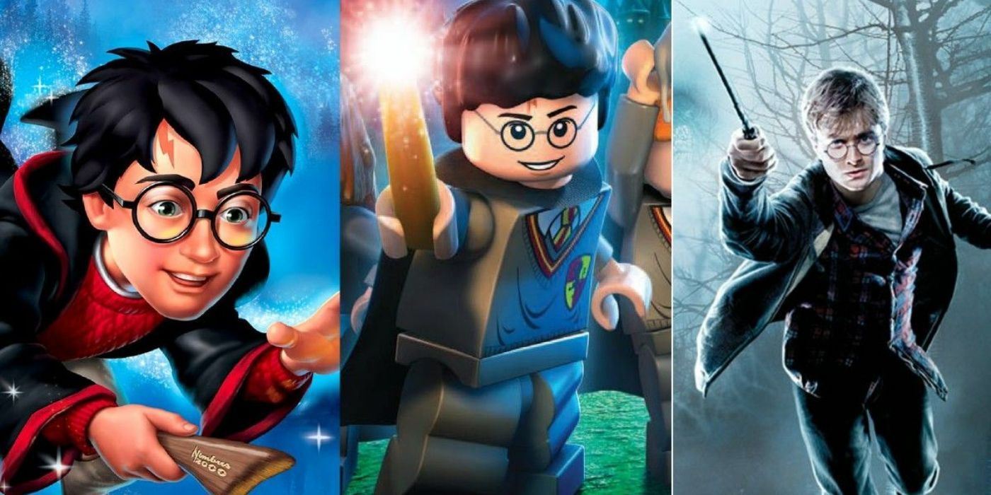 Edit of Harry Potter Cover Arts, on the left cover art of Sorcerers' Stone, middle Lego Harry Potter: Years 1-4 and right Deathly Hallows Pt 1