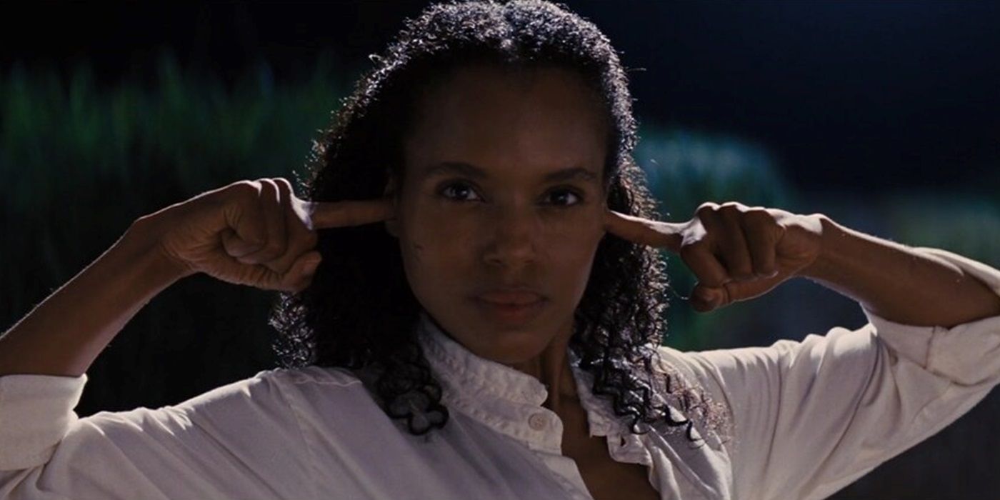 Hildi with her fingers in her ears in Django Unchained