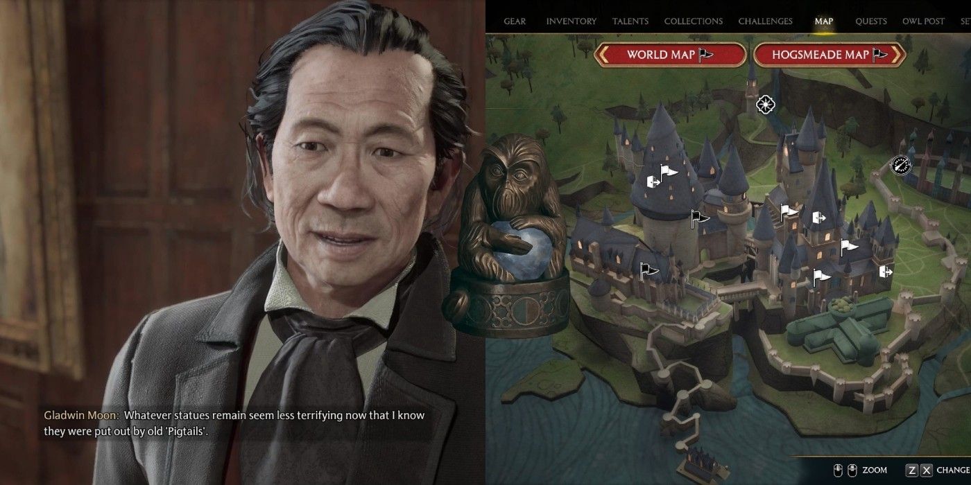 Mr. Moon and the Hogwarts Legacy Demiguise locations at the castle