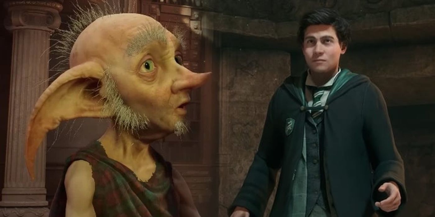 An image of Deek  the House Elf on the left, and an image of Sebastian Sallow on the right.