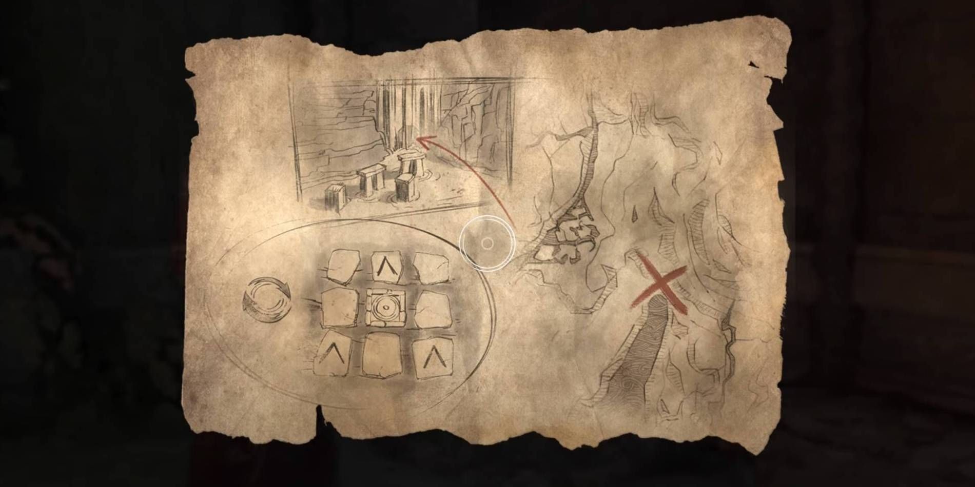 Hogwarts Legacy The Cursed Tomb Treasure Map that Triggers a Side Quest When Put in Inventory