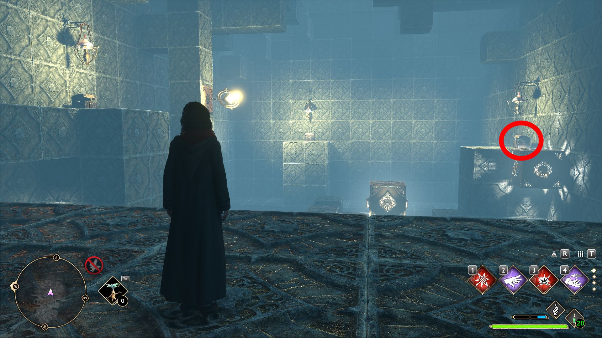 Hogwarts Legacy Depulso Puzzle Room One Chest One Highlighted