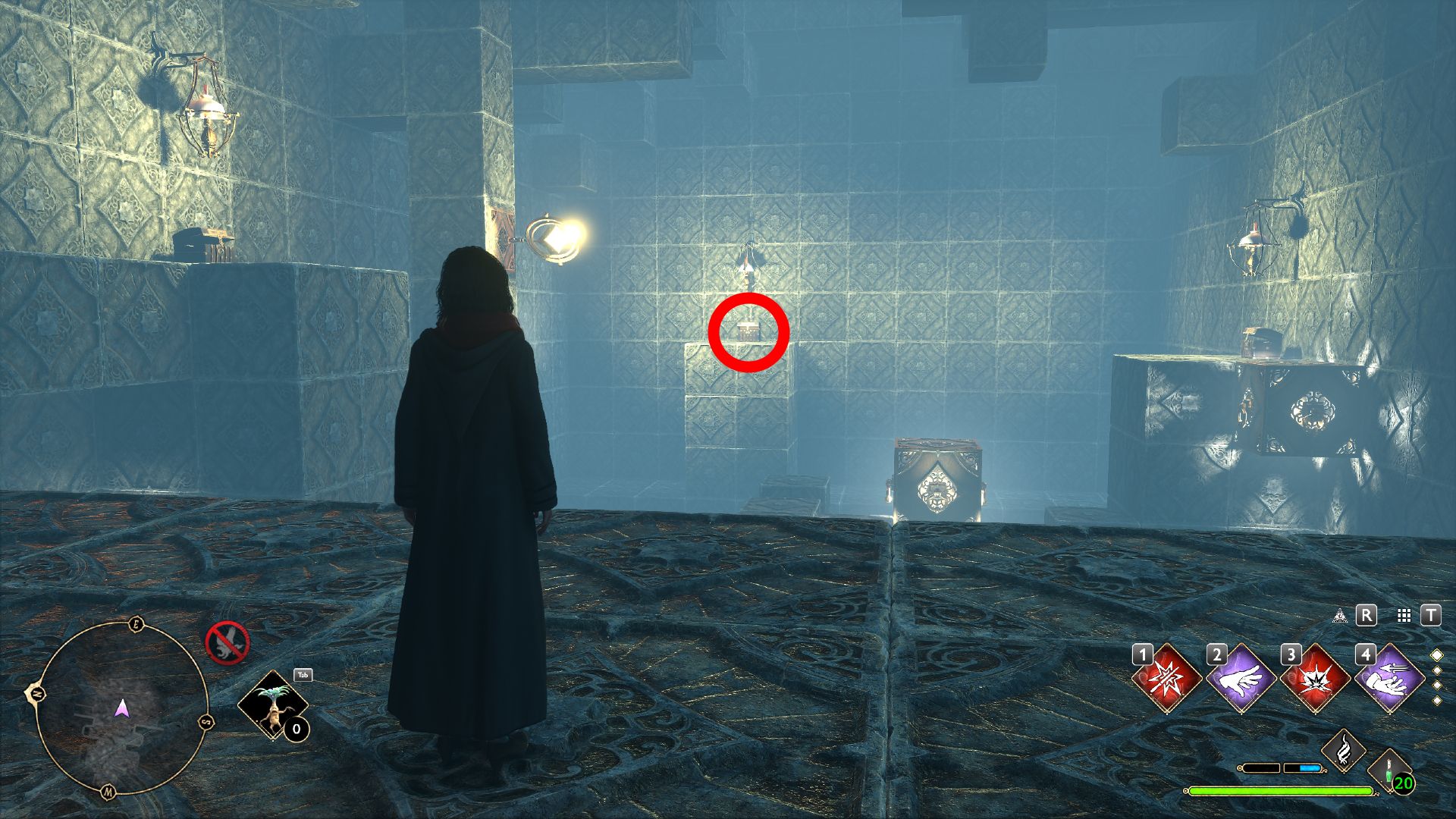 Hogwarts Legacy Depulso Puzzle Room One Chest Three Highlighted