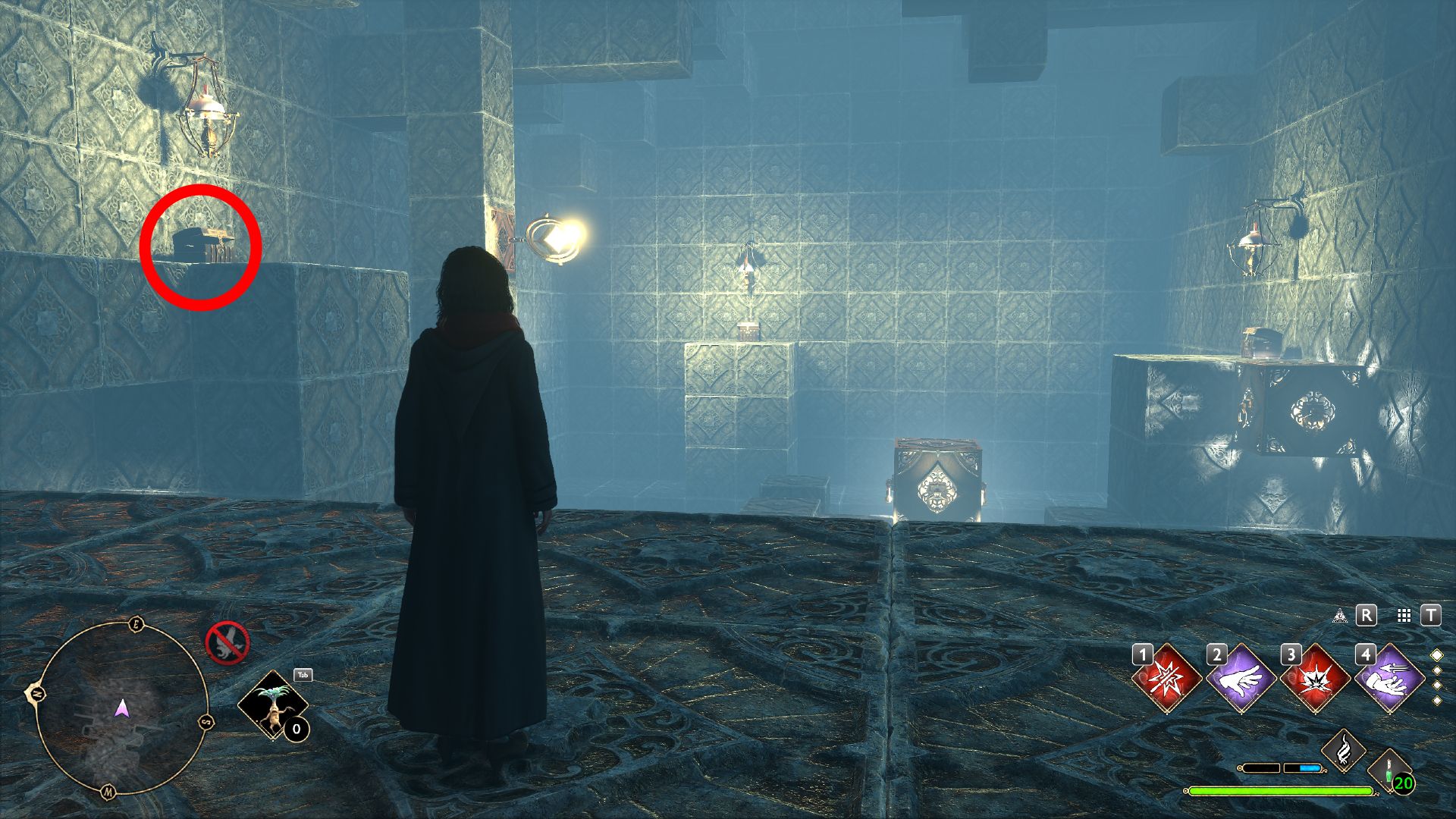 Hogwarts Legacy Depulso Puzzle Room One Chest Two Highlighted