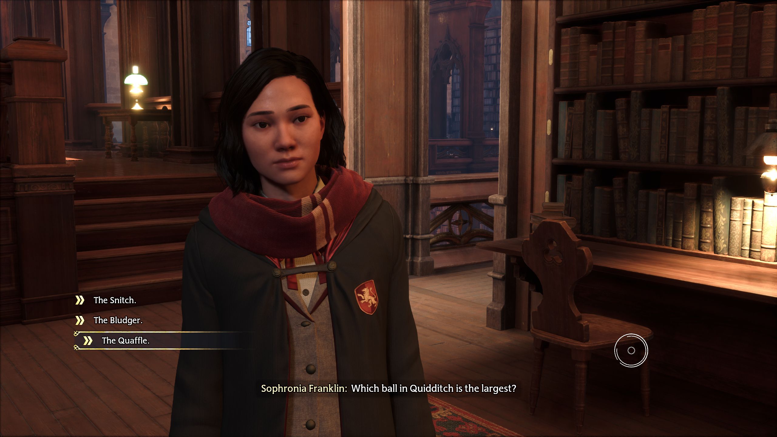 Hogwarts Legacy Player Sophronia Answers Franklin's First Quiz