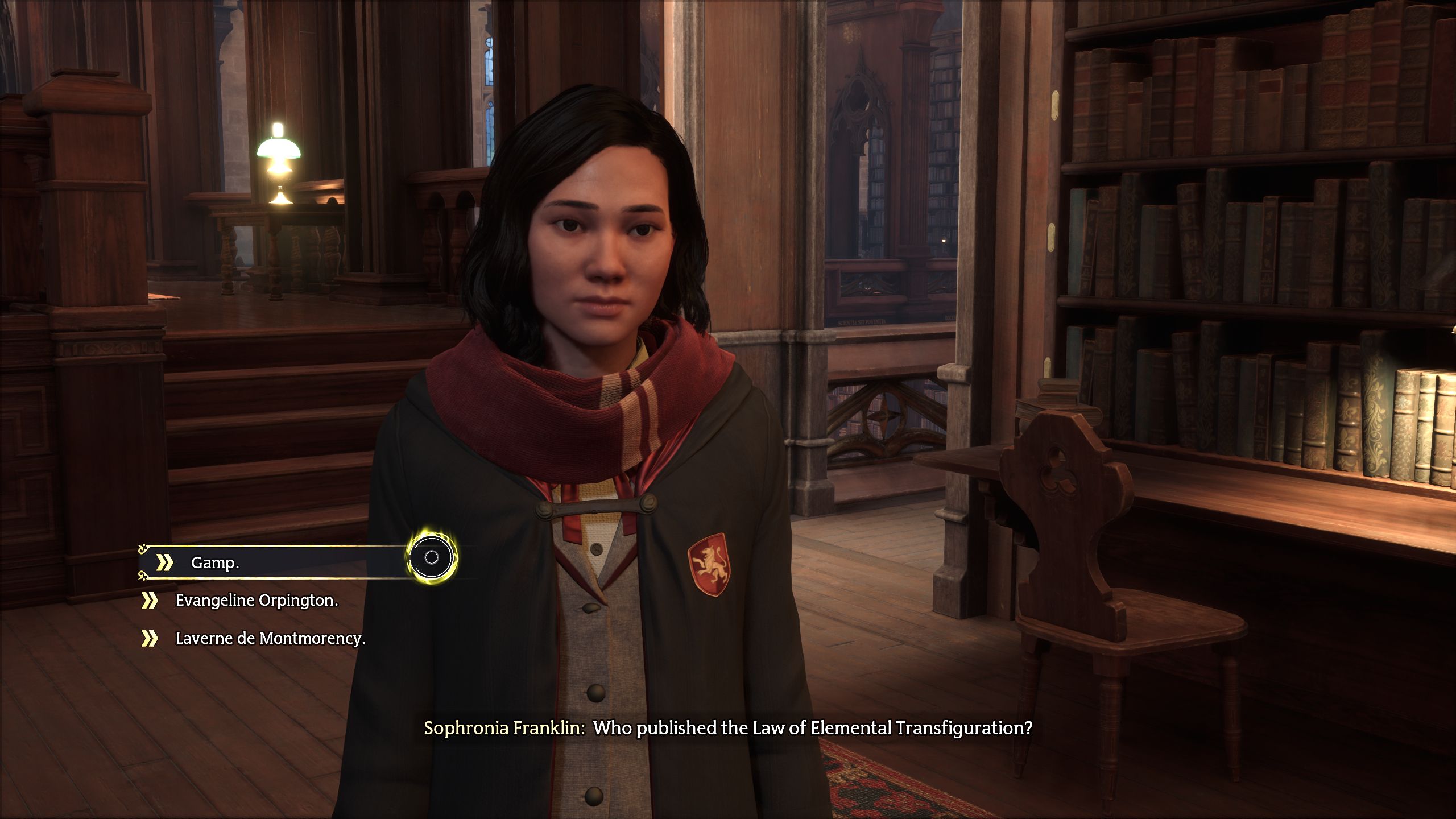 El jugador de Hogwarts Legacy responde al segundo cuestionario de Sophronia Franklin