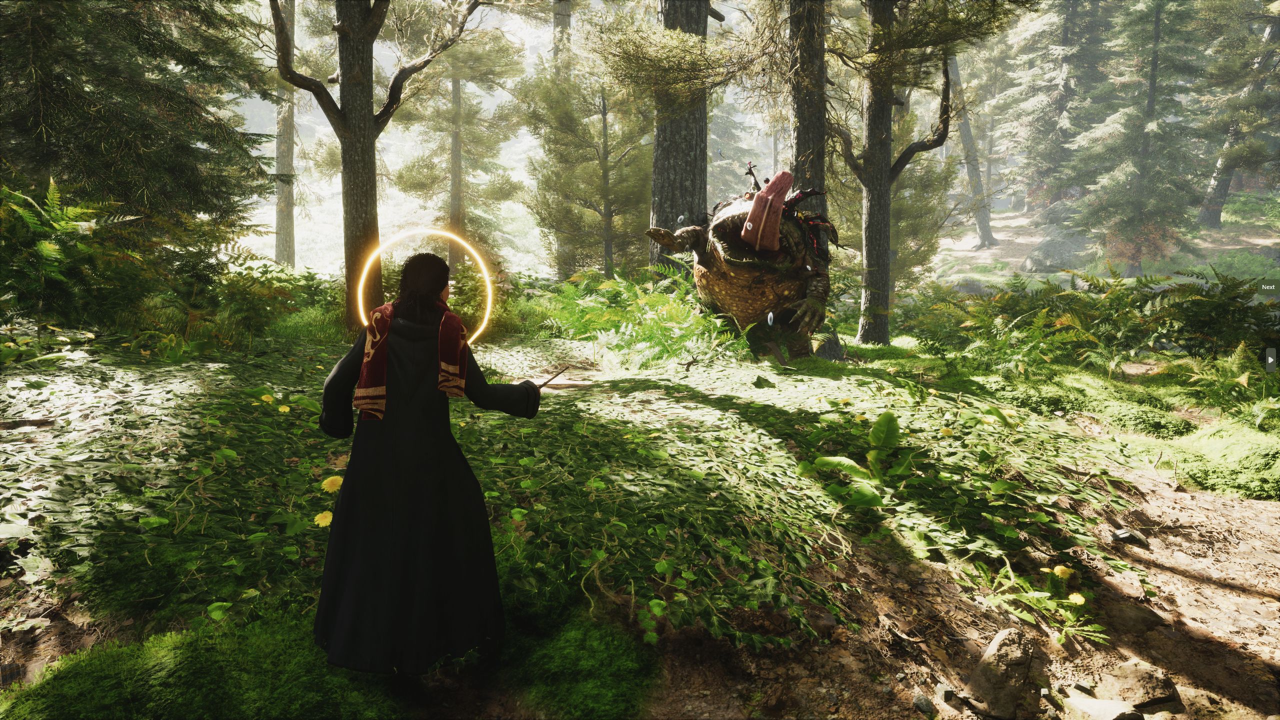 Hogwarts Legacy Player Battling Spined Dugbog In Forbidden Forest