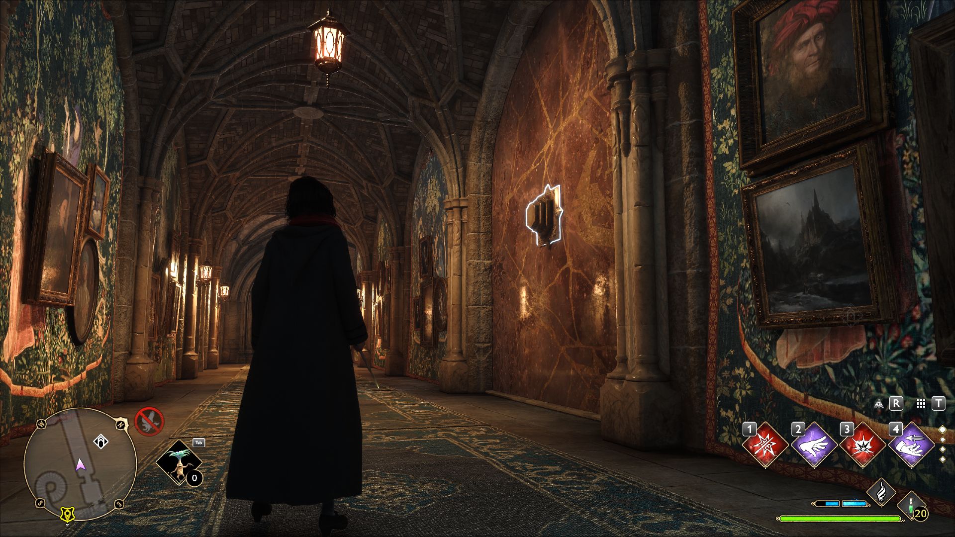 Hogwarts Legacy Player Looking At Depulso Puzzle Room 1 Entrance