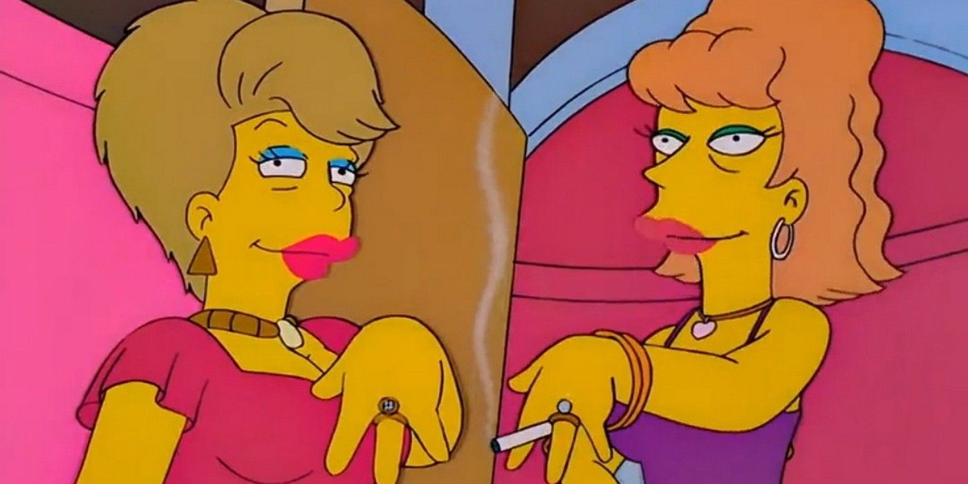 Homer and Ned Vegas wives in The Simpsons