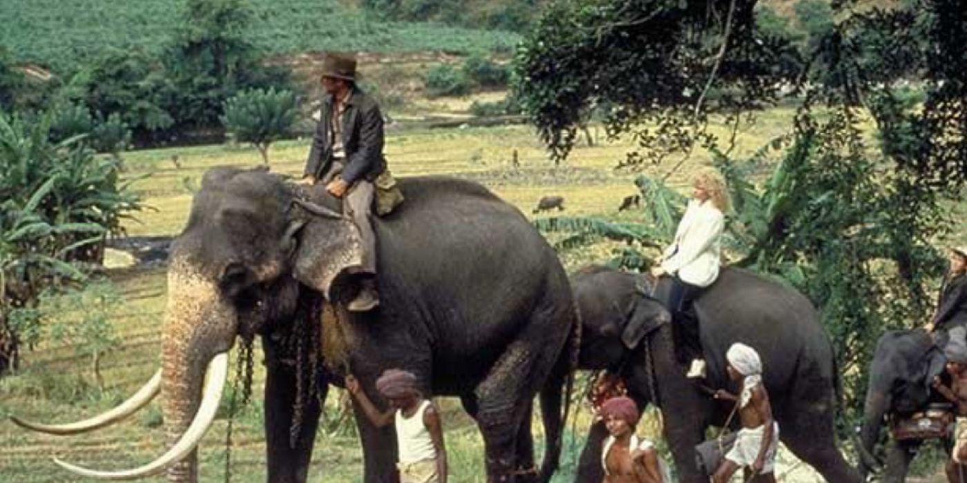 Indiana Jones riding an Elephant in Temple of Doom-1