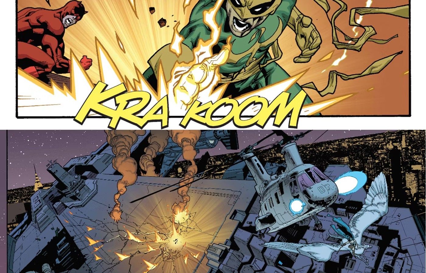 iron fist punches a helicarrier