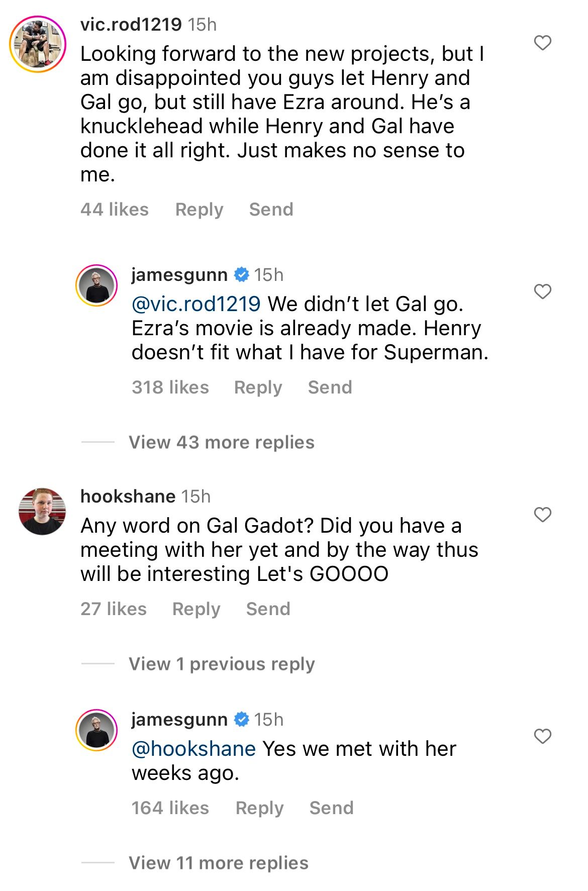 James Gunn Addresses Gal Gadot and Ezra Miller's DC Futures