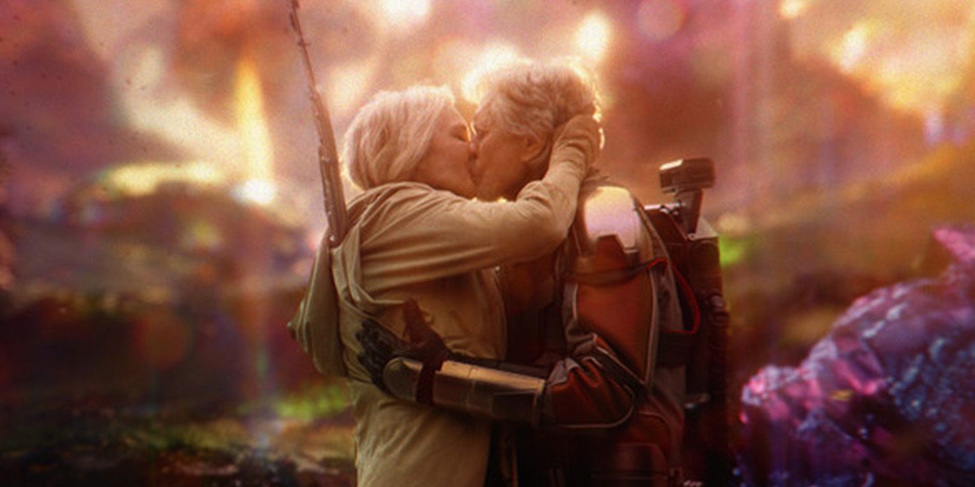 janet van dyne and hank pym in the quantum realm in ant-man and the wasp
