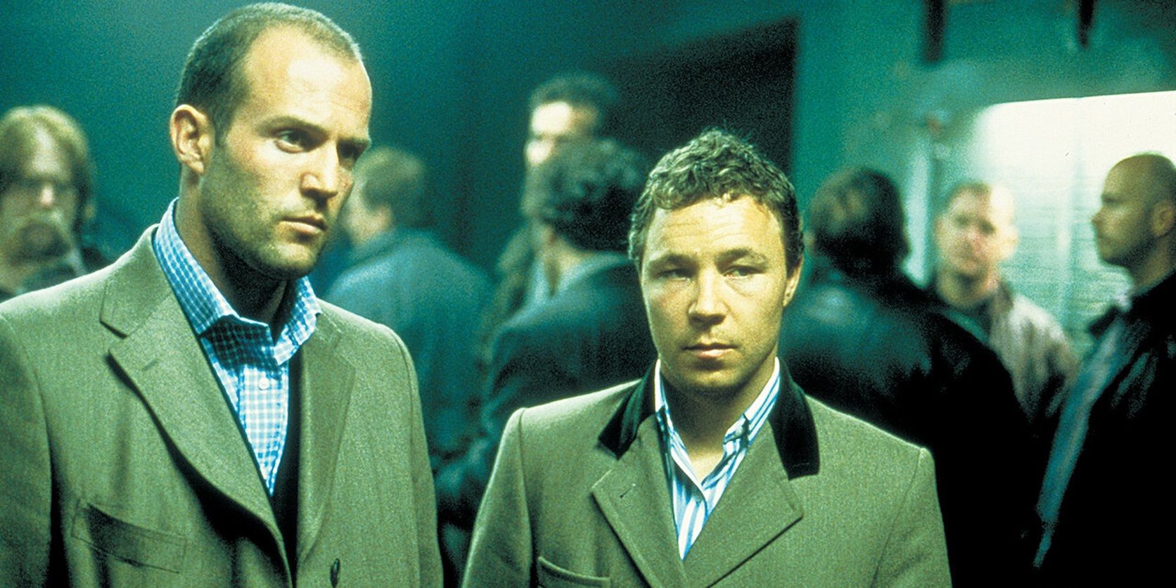 Jason Statham and Stephen Graham looking stern in Snatch