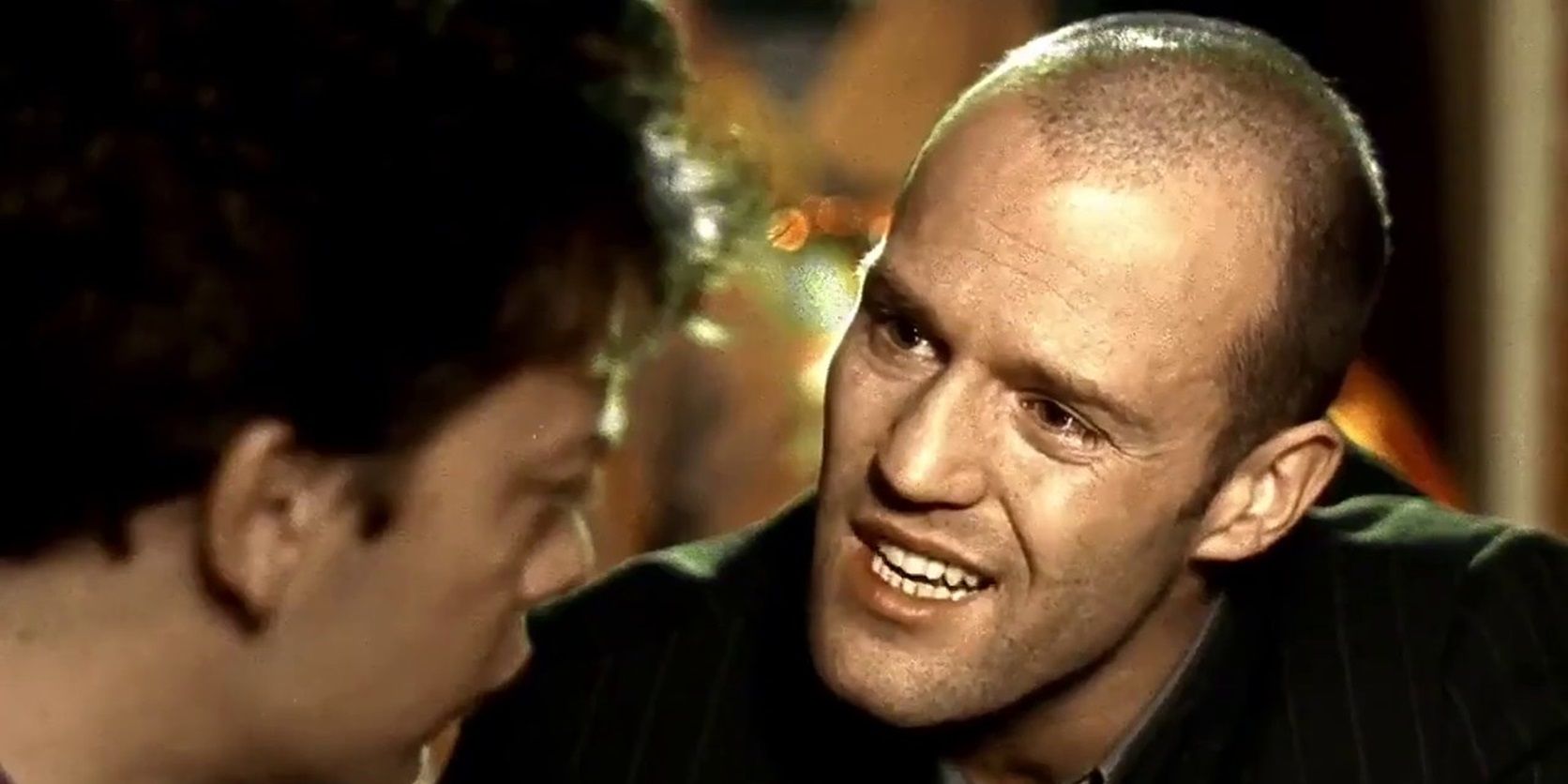 Jason Statham looking angry in Lock, Stock, and Two Smoking Barrels