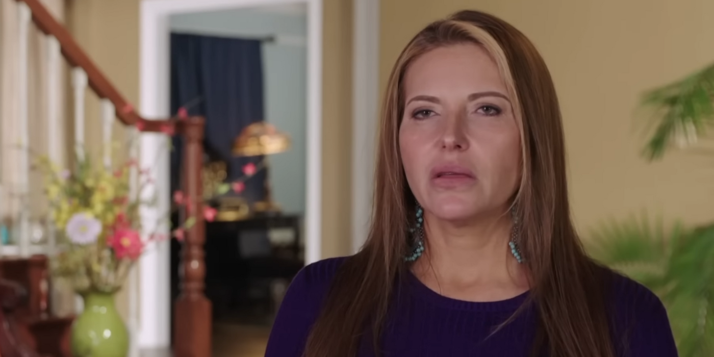 Jen Boecher in 90 Day Fiancé looking up serious expression