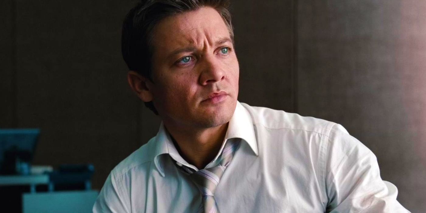 Jeremy Renner as Agent Brandt looking confused in Mission: Impossible - Ghost Protocol