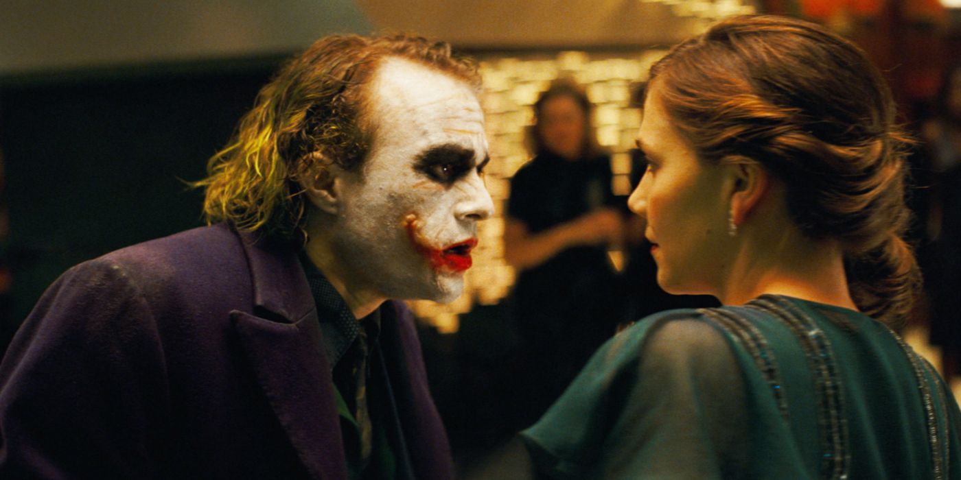 Joker speaking with Rachel in The Dark Knight