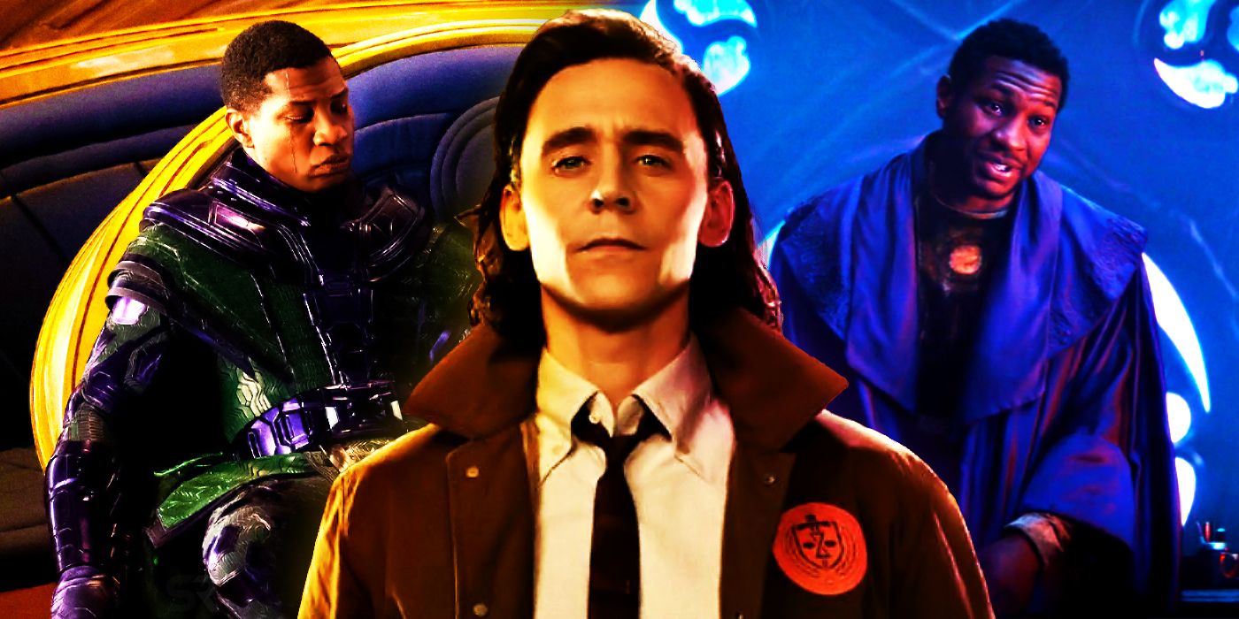 jonathan majors as kang the conqueror and he who remains with tom hiddleston as loki in the mcu