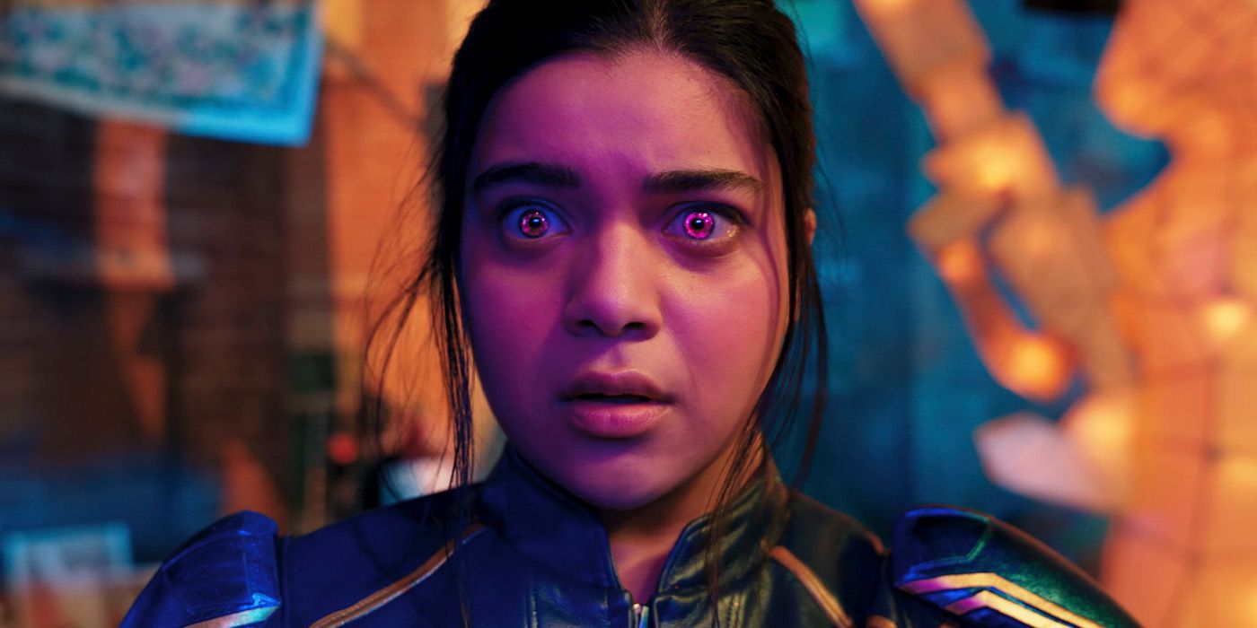 Kamala Khan powering up as Ms. Marvel in the MCU