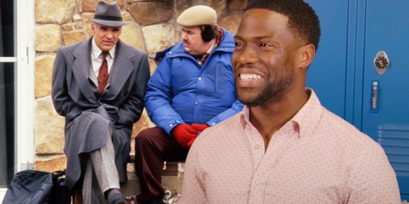Custom image of Kevin Hart in Night School and Steve Martin and John Candy in Planes Trains Automobiles.