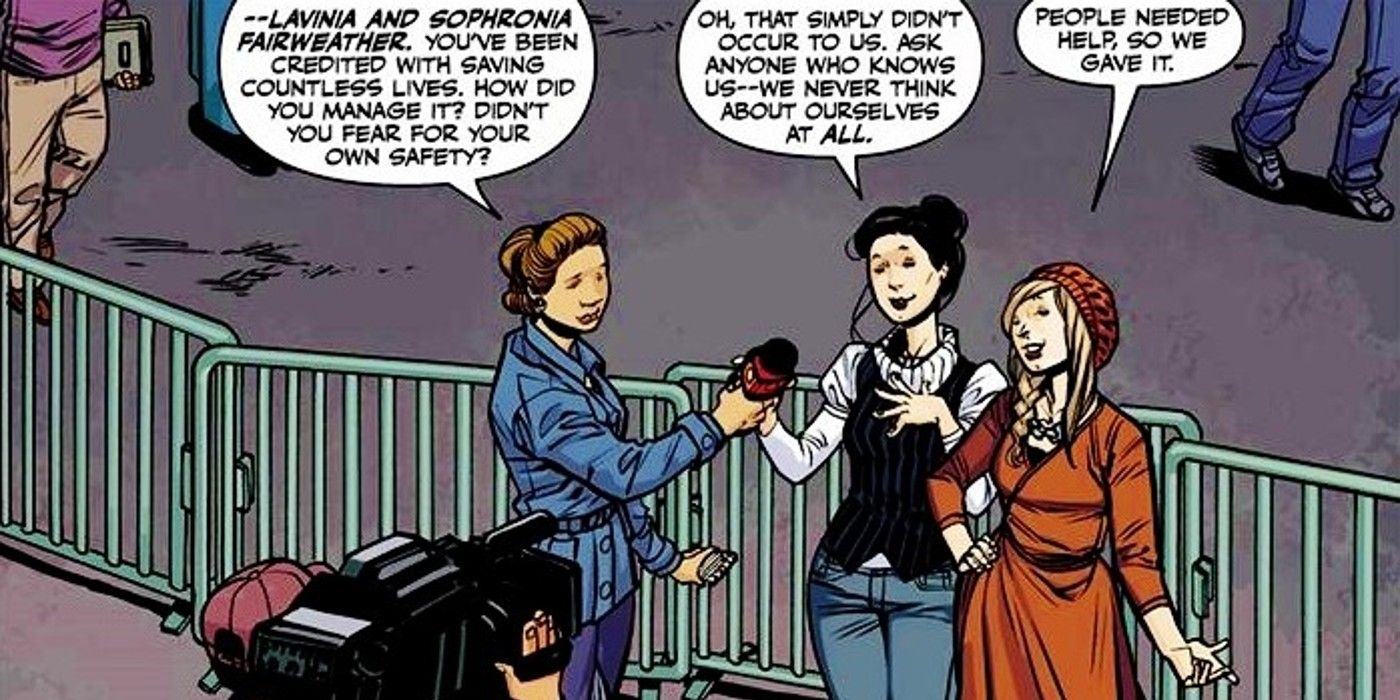 Lavinia Fairweather e Sophronia Fairweather dos quadrinhos Buffy the Vampire Slayer