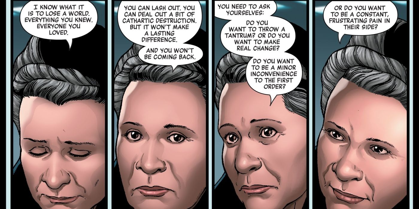 Leia speaking with Rose in Star Wars comic.
