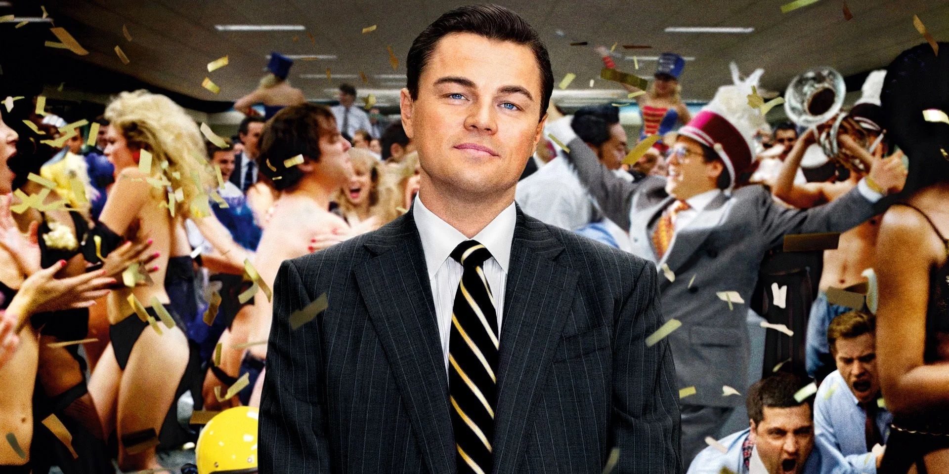 Leonardo DiCaprio on the poster for The Wolf of Wall Street