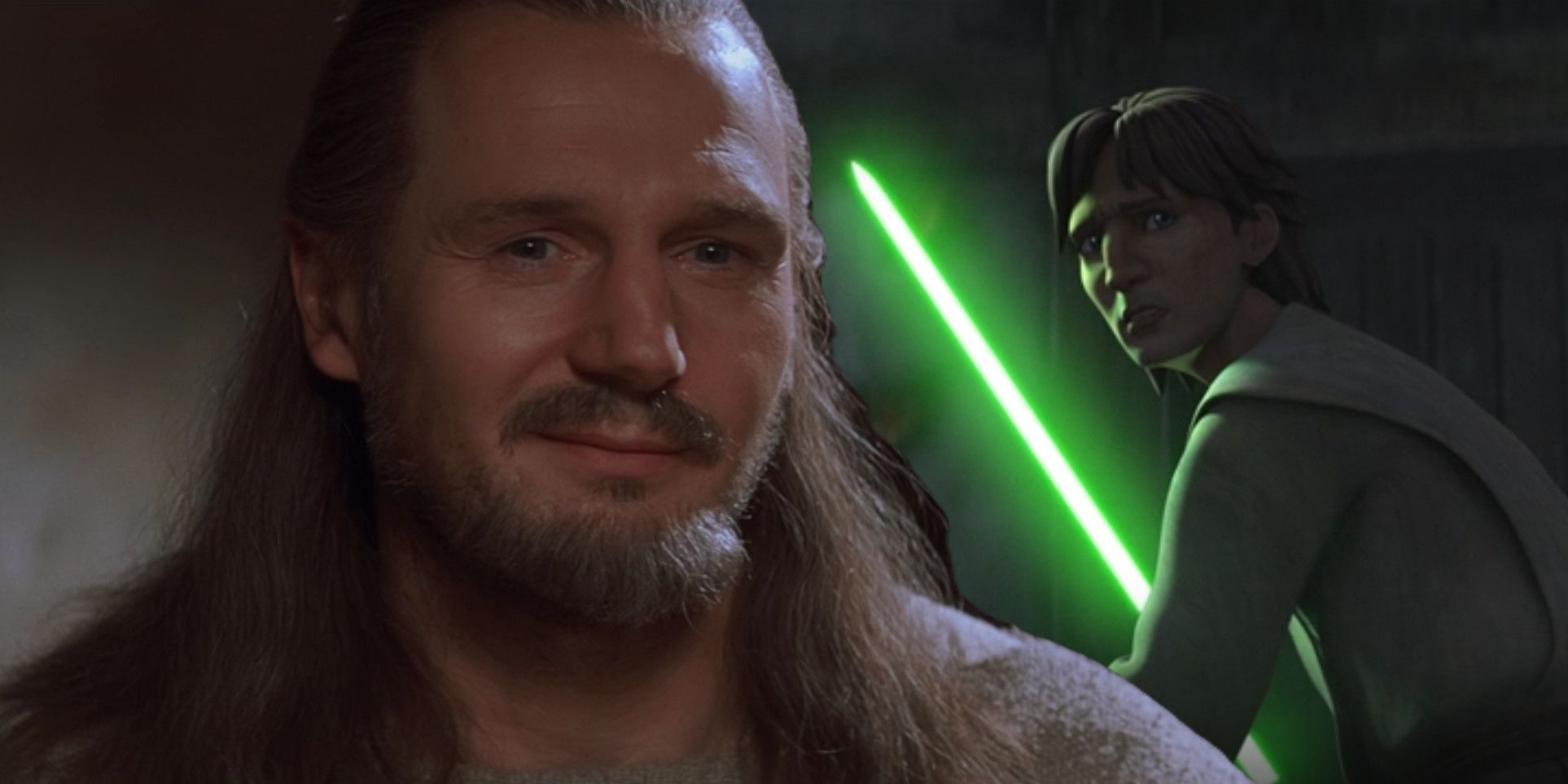 Download Liam Neeson Qui-Gon Jinn Star Wars Light Saber Wallpaper