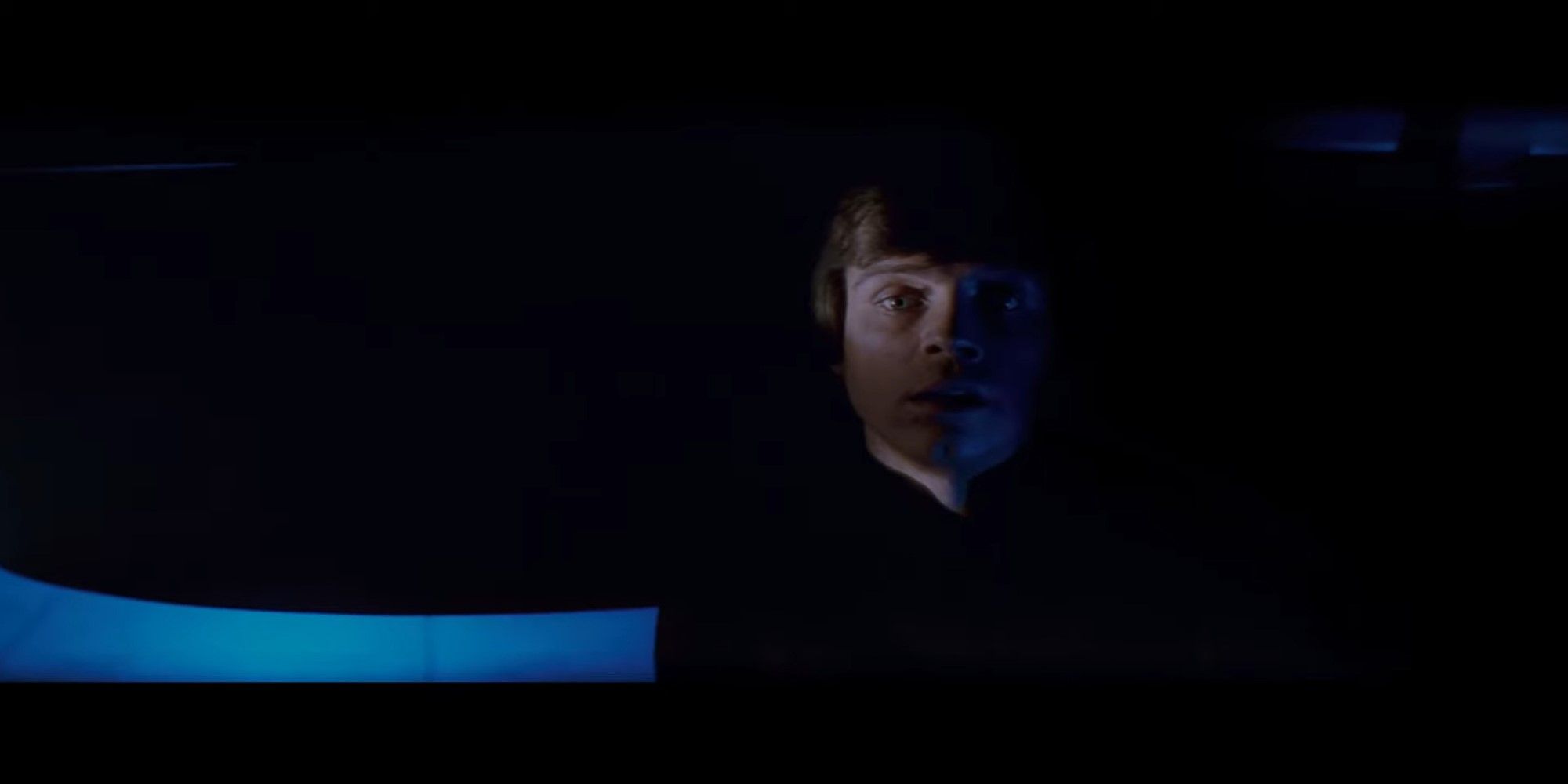 Luke Skywalker se escondendo de Darth Vader em O Retorno de Jedi.